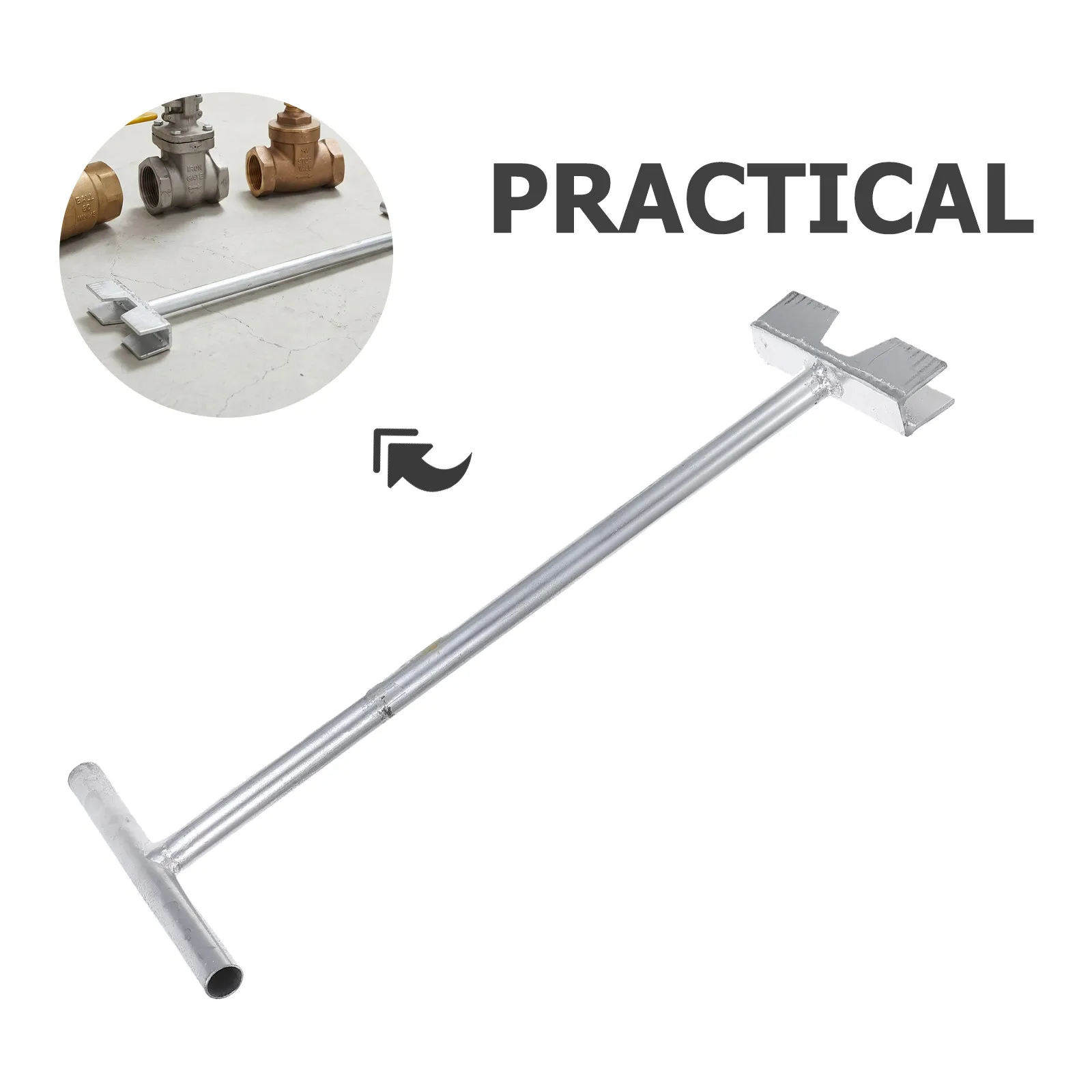 Long Handle Valve Wrench 20 Inch Carbon Steel Extended Reach Water Shutoff Tool for Underground Main Gate Ball Valve Operation