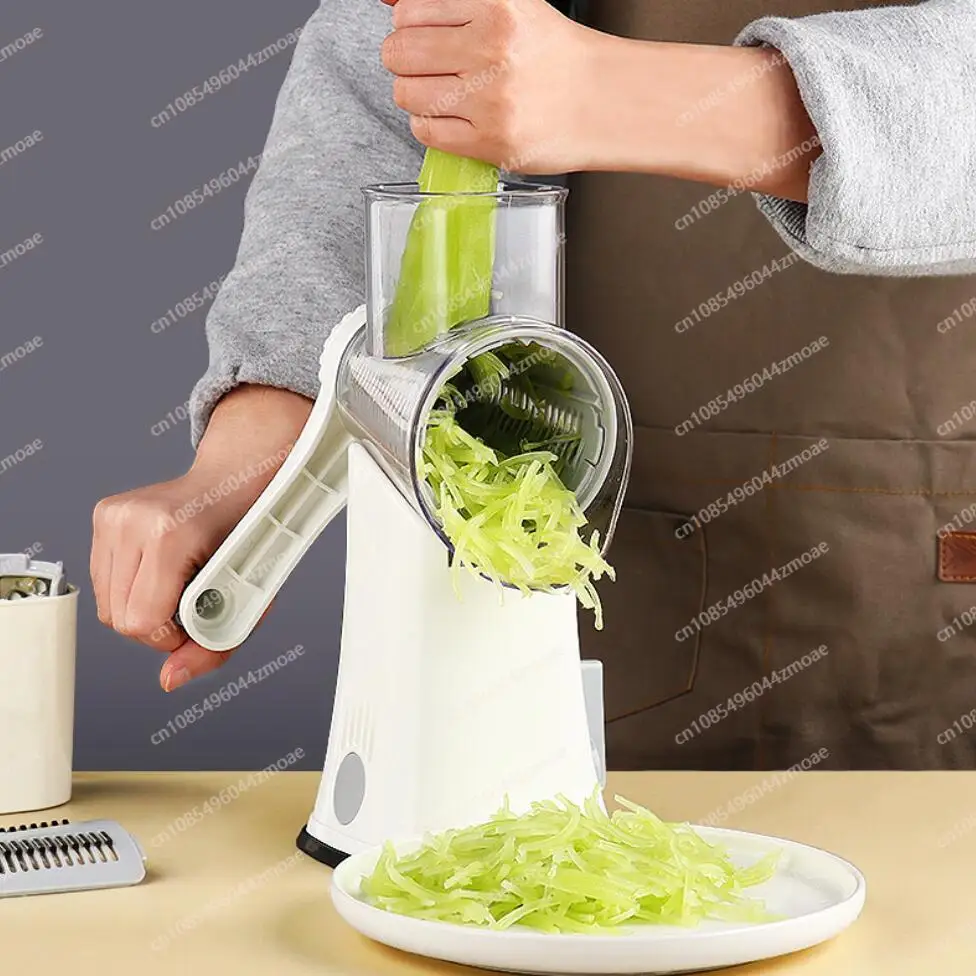 

Rotary Cheese Grater and Shredder, Efficient Vegetable Cutter with Handle, 5 in 1 Multifunctional Manual Mandoline Slicer