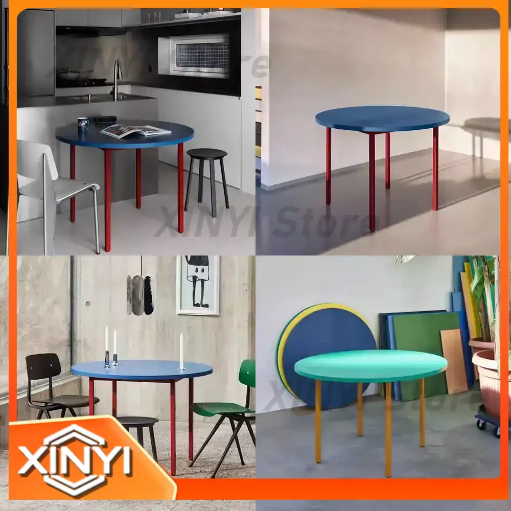Round Dining Table for Memphis Modern Minimalist Small Space Home Use Colorful Desk Minimalist Trendy Coffee Table