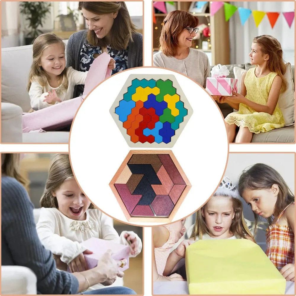 Engraçado montessori tangram inteligência brinquedo seguro pai-filho tempo iq jogos quebra-cabeça brinquedos educativos de madeira crianças adultos