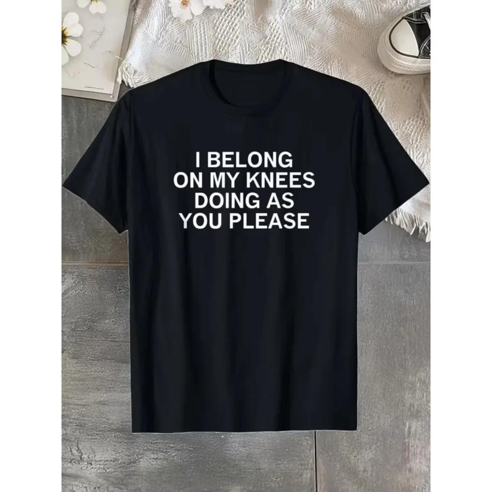 I Identify As A Problem Humor Sarcastic Humor T-Shirt Men's Women Casual Crew Neck Heat Transfer T-Shirt Daily Travel Streetwear