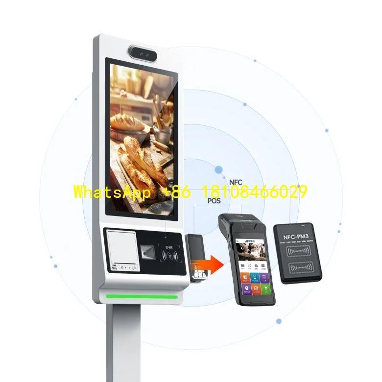 

Terminal Kiosk Hotel Self-Service Order System SDK Windows 21.5/24/27/32 Inch Touch Screen Barcode Reader Self-Ordering Payment