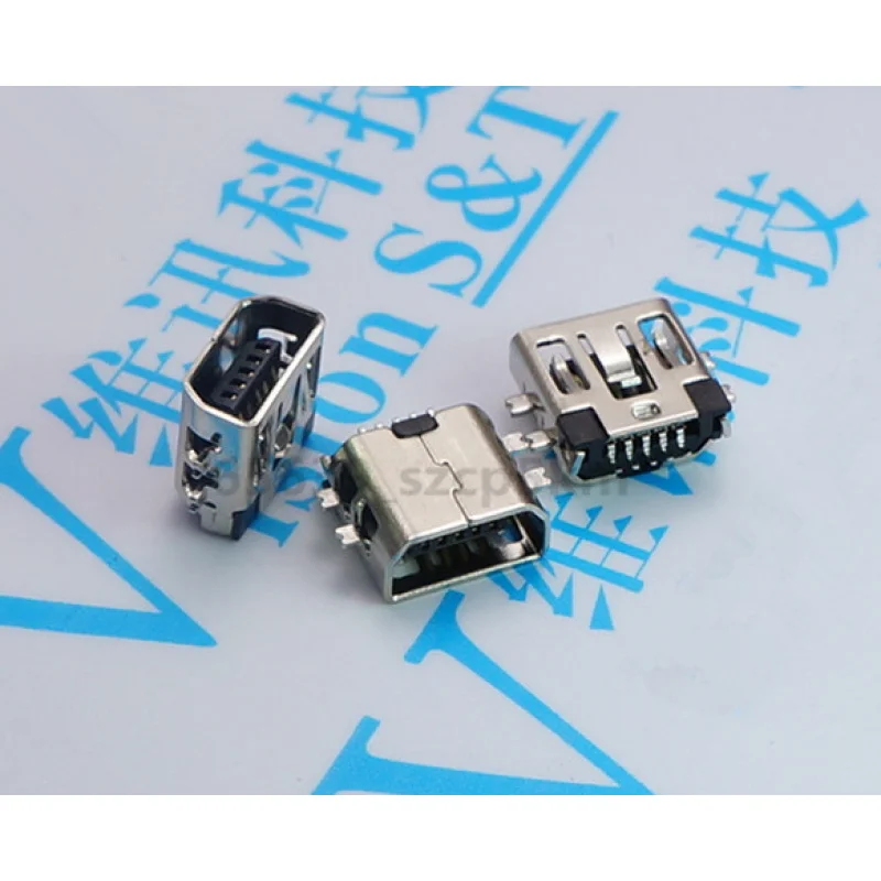 PP+ 10pcs Mini USB Type AB Female 5 Pin SMT SMD SMT Panel Mount PCB Socket Connector