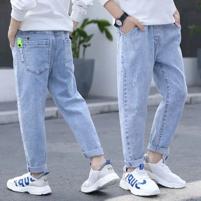 

New Boys Jeans Children's Wear Spring Autumn Fashion Denim Pants for Boys 6 8 10 12 14 Years Casual Trousers Kids Clothes