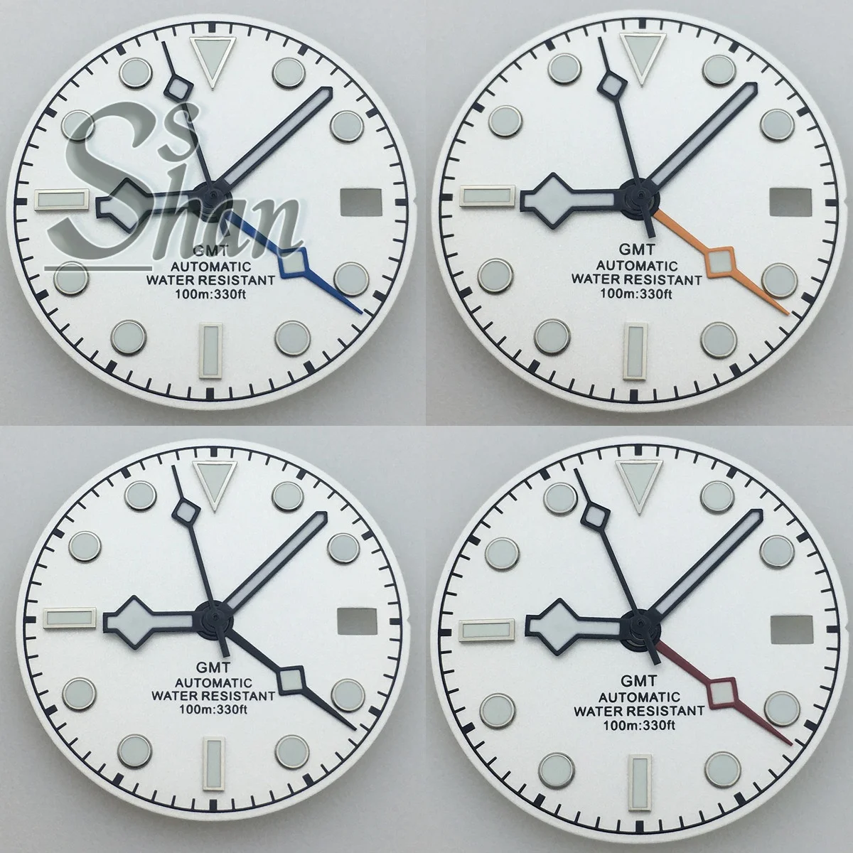 

29mm NH34 watch dial GMT four-hand green luminous watch dial, used for modifying the NH34 movement dial and replacing watch part