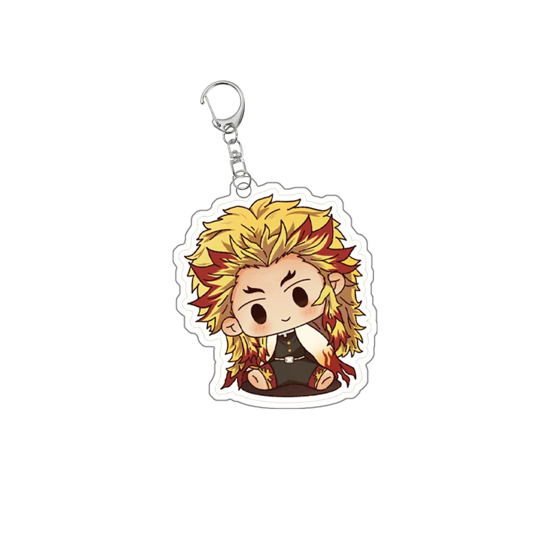 Demon Slayer Tokitou Muichirou Rengoku Kyoujurou Keychain Cartoon Anime Peripheral Cute Pendant Itabag Decoration Kawaii Goods