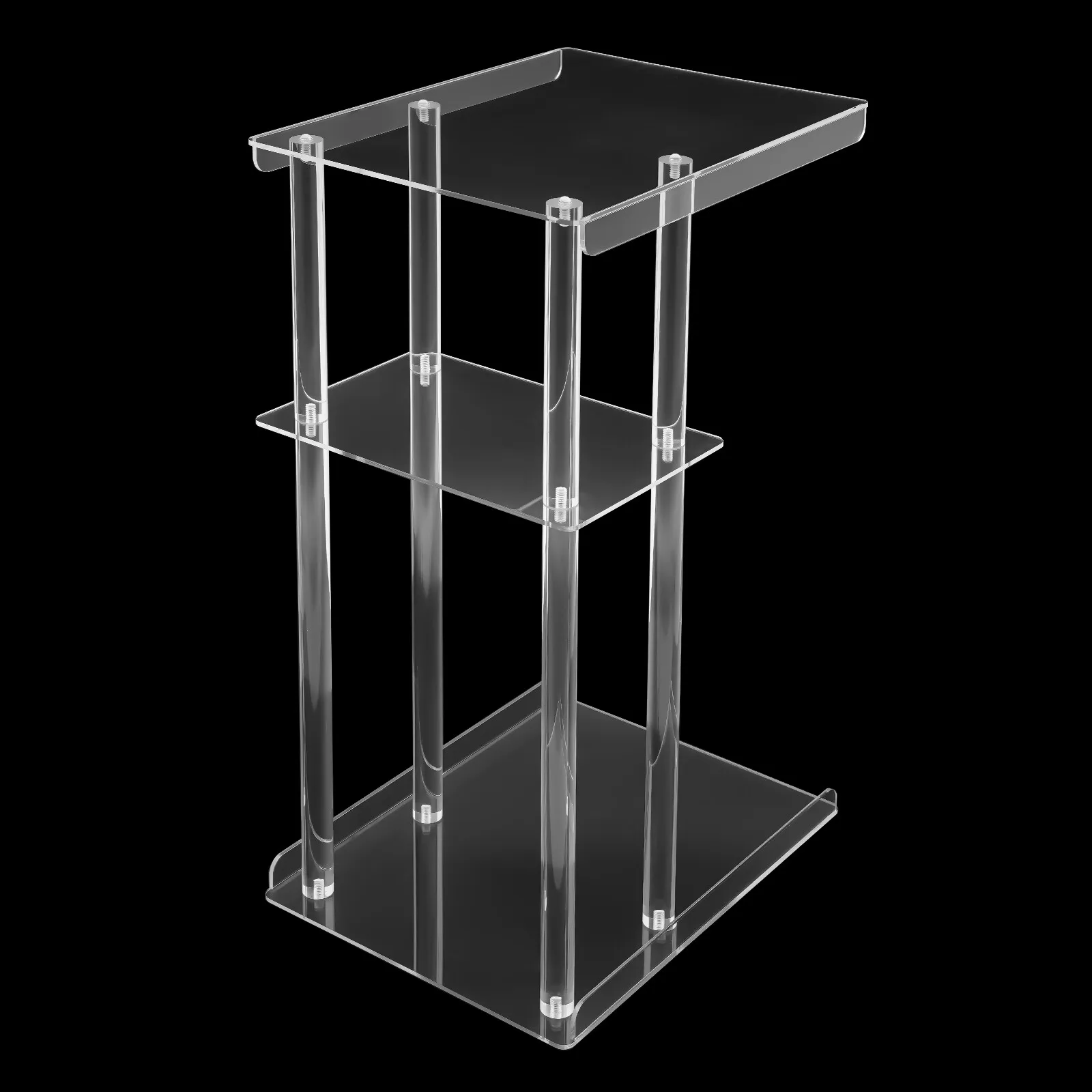 3-х ярусный акриловый прозрачный акриловый торцевой столик для спальни, гостиной, C-образной подставки для растений