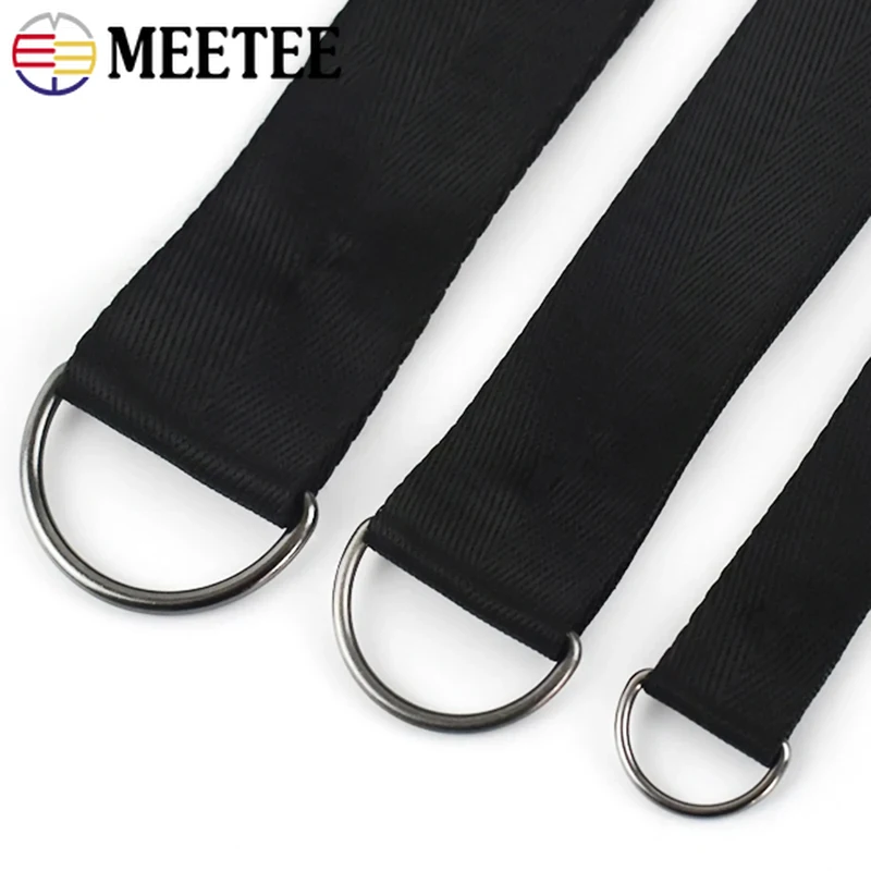 Meetee 20Pcs 15-50mm Metal D Ring Handbag Strap Connection Rings Bag Hardware Brass Accessories Belt Buckle Clasp Dog Carabiner