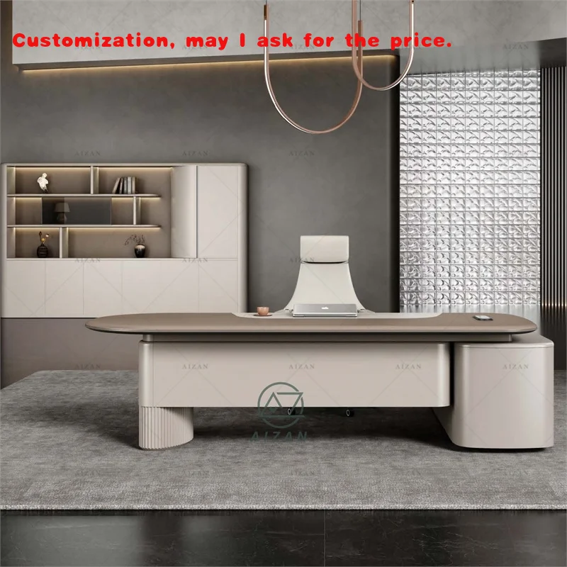 Custom.Executive Luxury Modern Ceo Tables أثاث المكاتب الخشبية مكتب عمل كبير مكتب مدير تنفيذي #1