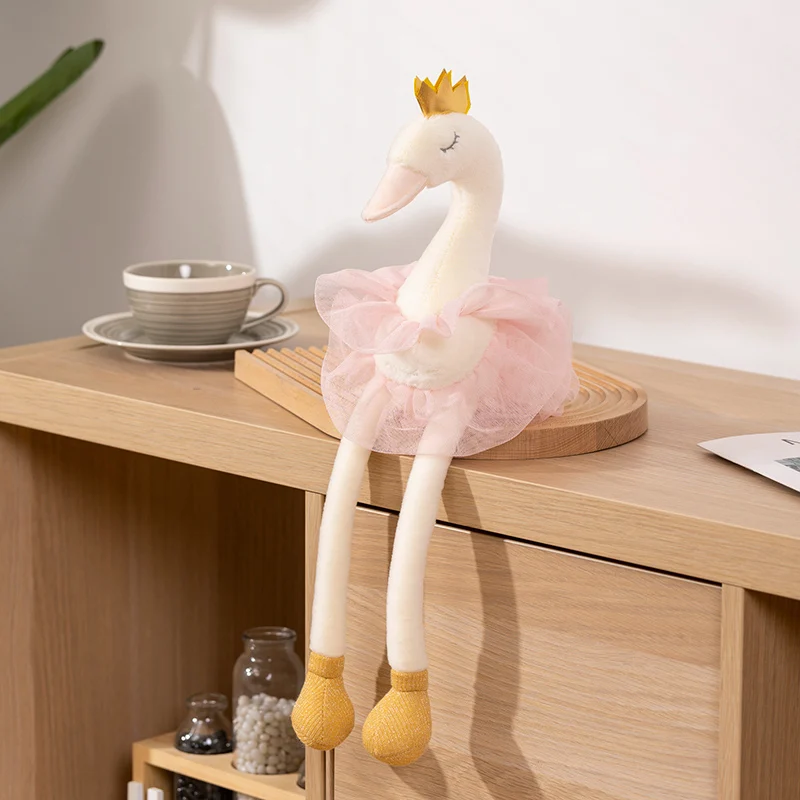 40/60CM Mooie Witte & Roze Kleur Rok Zwaan Knuffel Leuke Cartoon Zacht Kussen Gevulde Zwaan pop Grils Verjaardagscadeautjes Thuis December