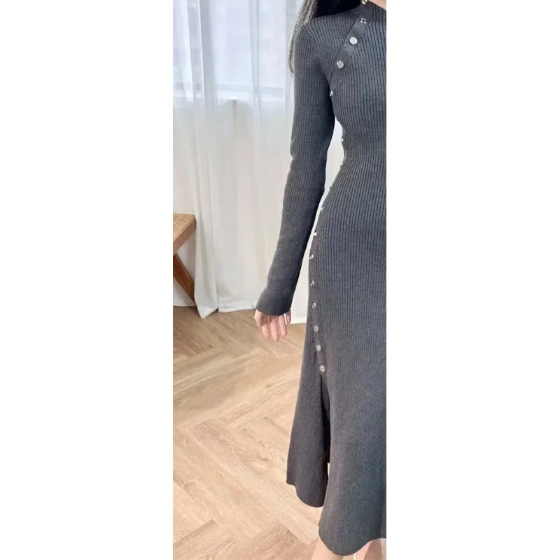 

Womens Dresses on Offer Liquidation Holiday Dress 2024 Tbpro Store Woman Clothing Traf Long knit dress with little fragrance