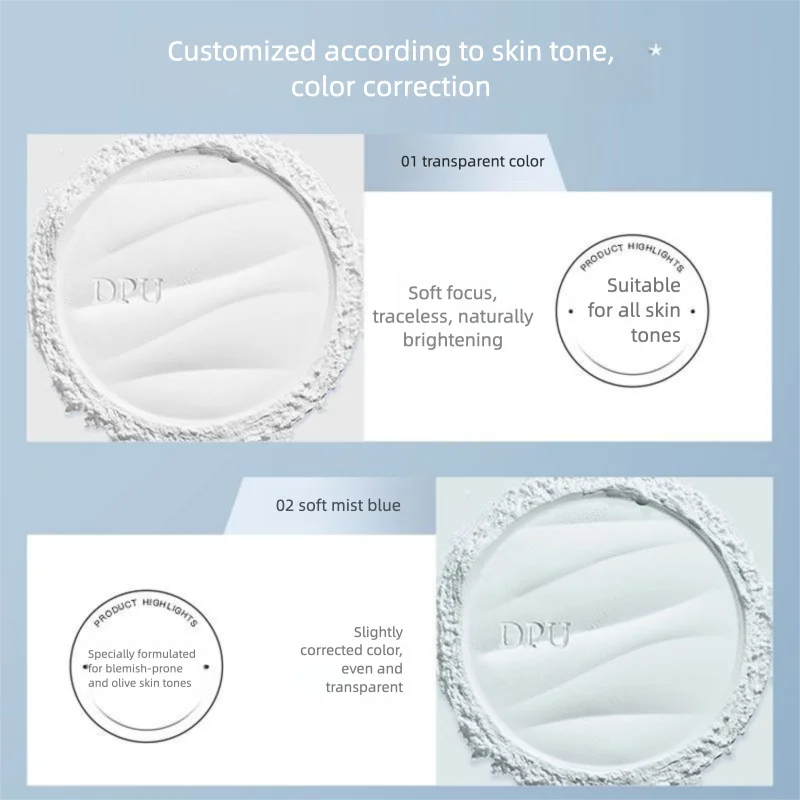 Dpu suelto 20G gran capacidad no apelido Control de aceite ajuste de larga duración impermeable a prueba de sudor polvo facial mate para mujeres