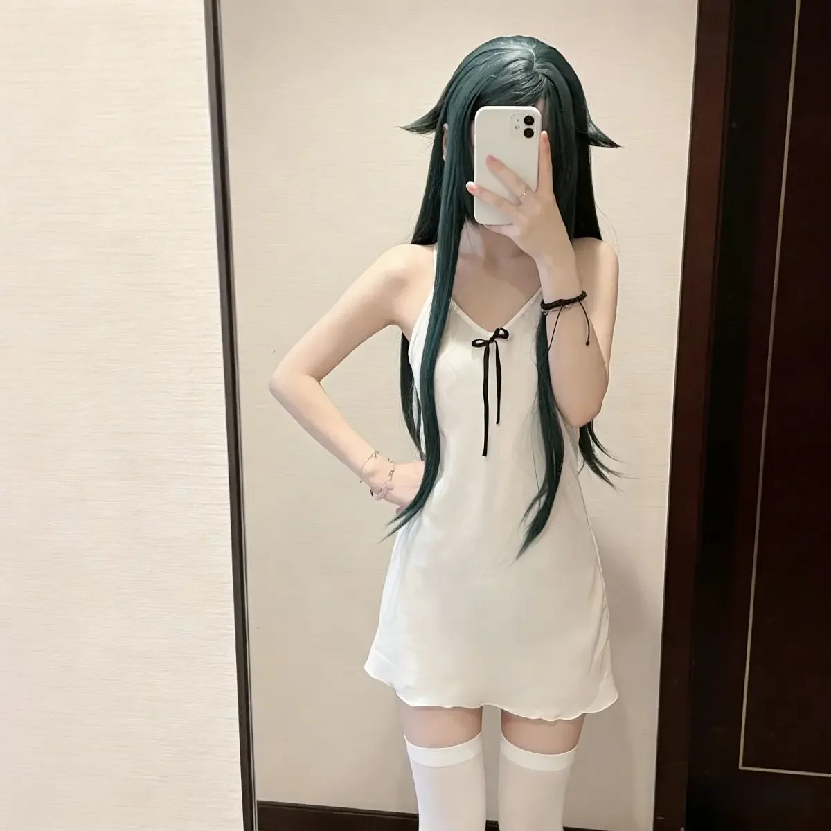 Saya no Uta Cosplay Summer Cute Japanese Style Daily White Sling Dress, Saya Cos Costume Women Anime Outfit view 4