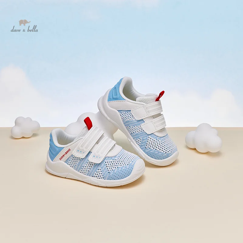 Dave Bella Toddlers Spring Fashion Casual Blue Breathable Anti-Slip Outdoor Leisure Kid Children Sneakers DB1241938