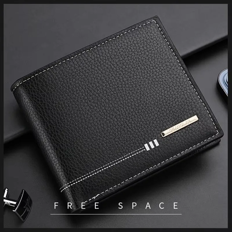 1Pc New Hot Selling PU Leather Men's Wallet Luxury Portable Money Clip Credit Card Holder Purse Business Short Wallet for Men