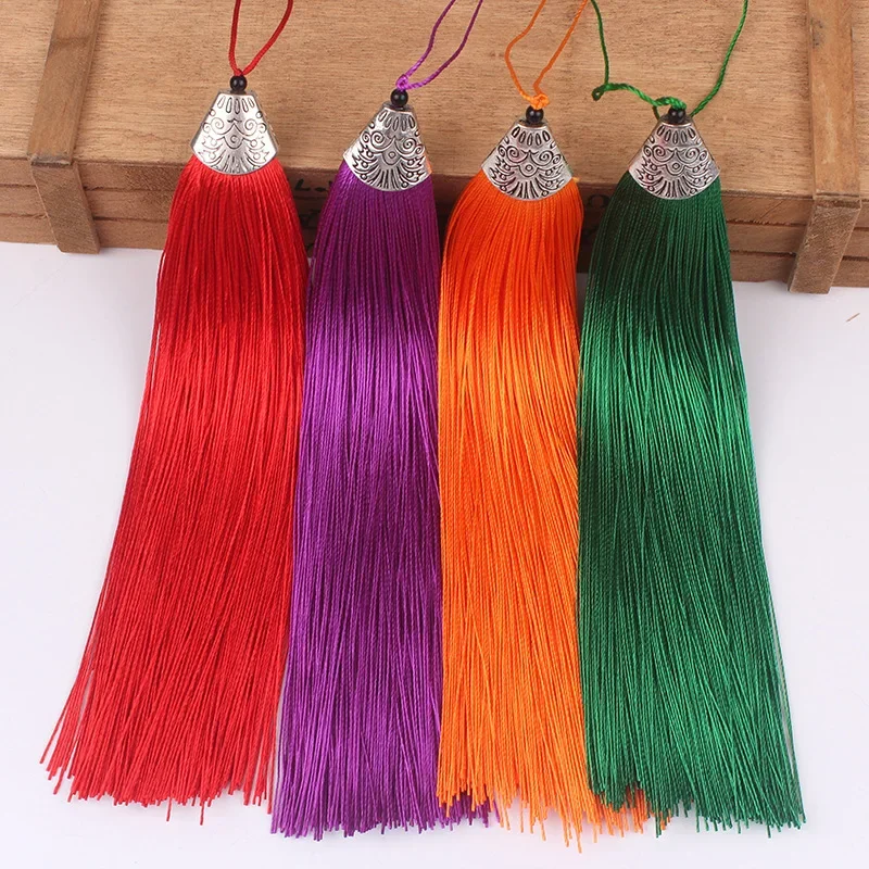 2pcs/Pack 18cm Fish mouth Cap Silk Tassel Fringe brush curtains DIY Crafts Gift tassel Finding pendants jewelry Making accessori