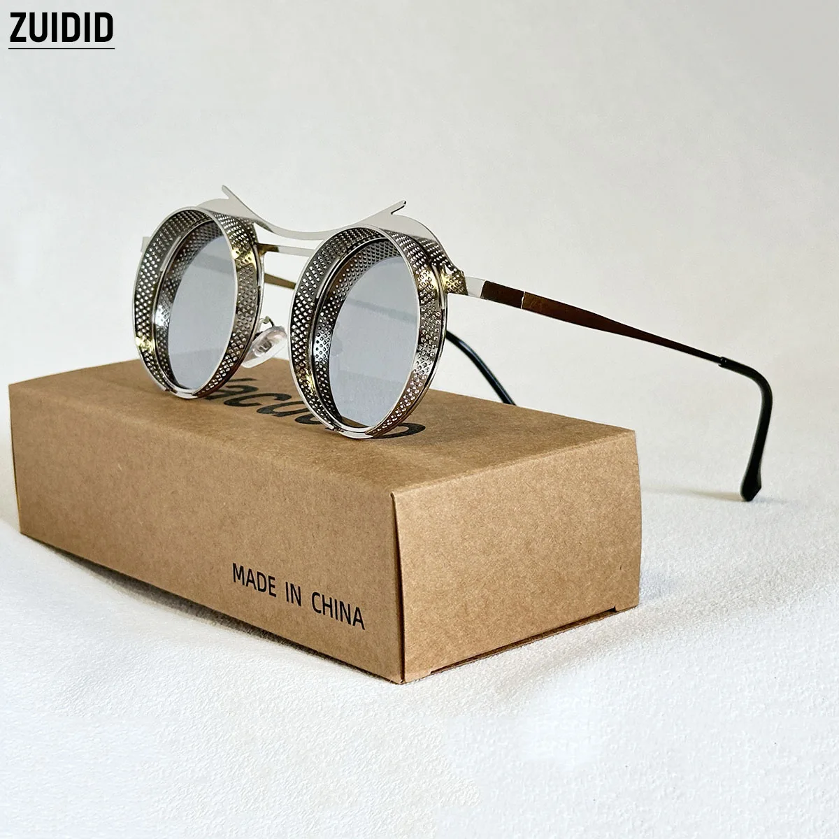 Lunettes de soleil rétro rondes Steampunk pour hommes 2026, monture métallique, style punk, verres tendance, dropshipping, Gafas De Sol Hombre, Zonnebril