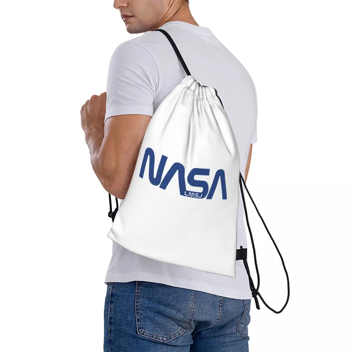 NASA Drawstring Bag Backpack men's bag school fashion drawstring backpack