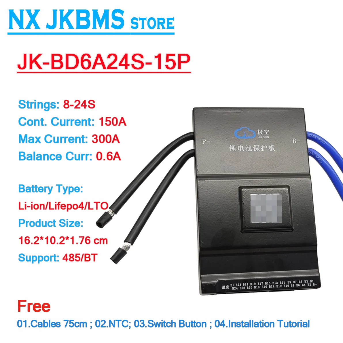 4s 7s 8s 13s 16s 20s 24s 32S 12v 24v 36v 48v 60V 72V 96v 100a 200a 300A Display JIkong NX JKBMS Board Lto Smart Jk Bms Lifepo4 image 4