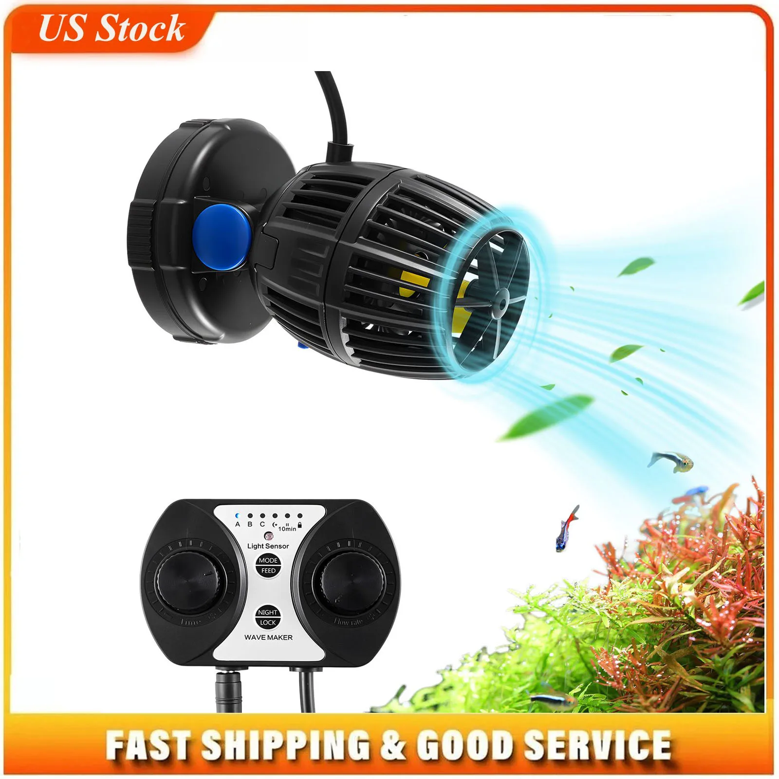 

Aquarium Wave Maker, 10W, 1057 GPH Quiet and Strong DC Powerhead, Adjustable Fish Tank Circulation Pump with Controller, Strong Magnetic Base, 360° Rotating Wavemaker, for Freshwater Saltwater