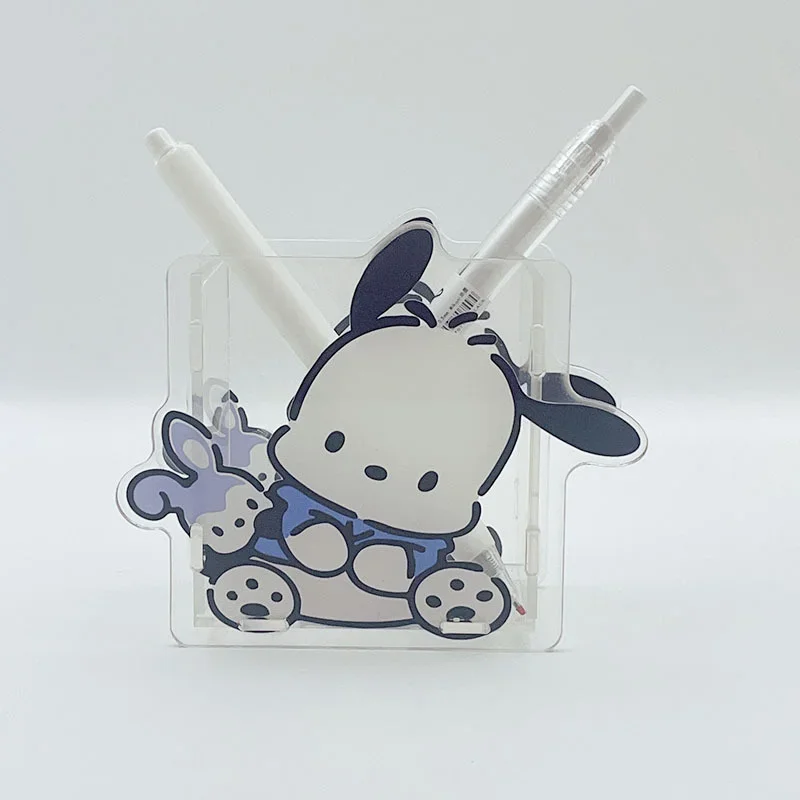 New Anime Kawaii Sanrio Kuromi Pencil Holder HelloKitty Pochacco Student Korean Ins Large Capacity Clear Stationery Storage Gift