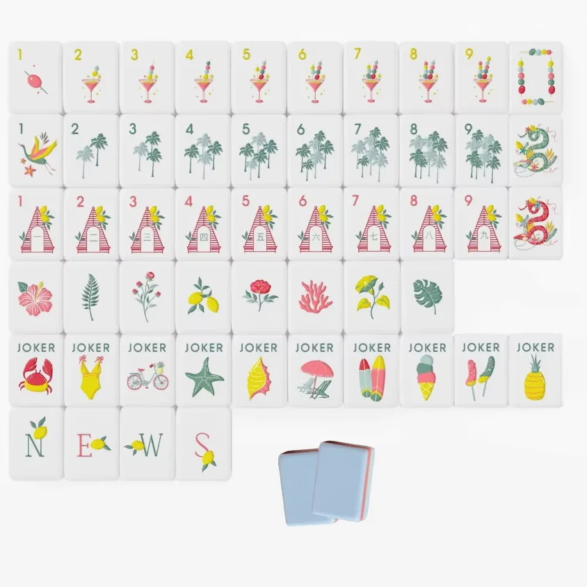 

4 layers of engraving pattern American mahjong cards, acrylic 32mm engraving cards, light blue, available in stock.