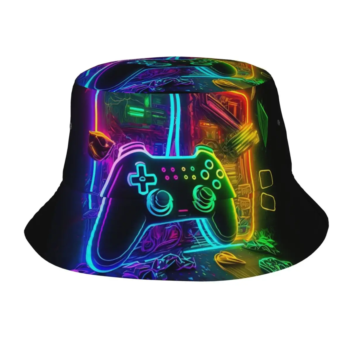 

Панама для видеоигр, пляжная шляпа, аксессуары, игровой контроллер с граффити, рыбацкие шапки для спорта на открытом воздухе, панамская шляпа