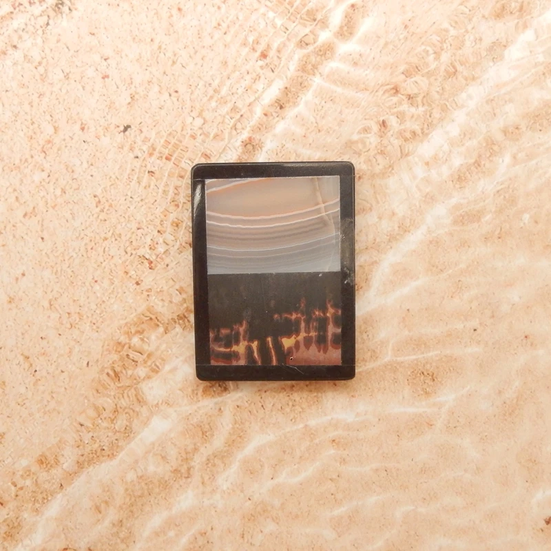 

Пикассо, инкрустированная яшмой и агатом, двухпанельная квадратная подвеска, двухцветный многоцветный драгоценный камень, ювелирная деталь 38X28X4MM-11G