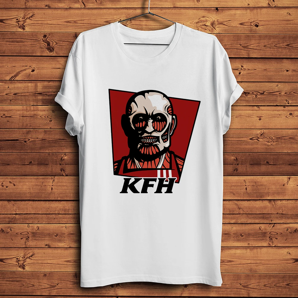 Ukiyoe Great Wave AOT Beast Titan Kemono No Kyojin Lustiges Anime T-Shirt Herren Neu Weiß Lässiges Kurzarm-T-Shirt Unisex Streetwear Tee – Detail 7