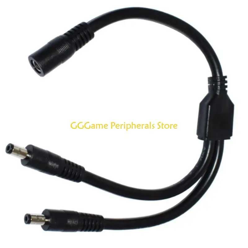 U55B DC5.5mmx2.5mm أنثى إلى 2xMale سلك محول محول كابل تمديد خط للكاميرا وأجهزة التوجيه ومروحة ضوء LED