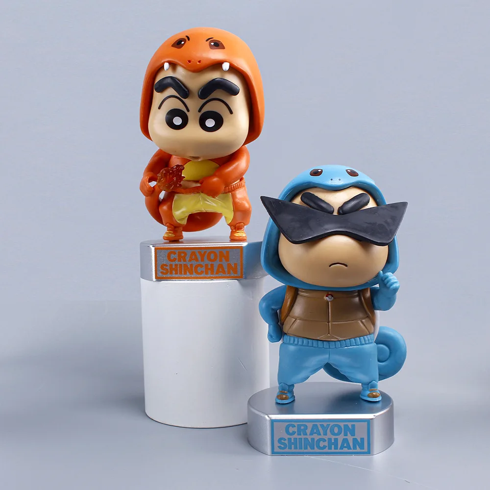 Anime Baru Crayon Shin-Chan Action Figure Cosplay Charmander Patung Dekorasi Mobil Model Boneka Mainan Anak-anak Hadiah Penggemar Aksesori