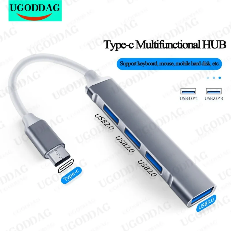 USB C HUB 3.0 Type C 4 Port Multi USB Splitter Adapter OTG For HUAWEI Xiaomi Macbook Pro 13 15 Air Pro PC Computer Accessories