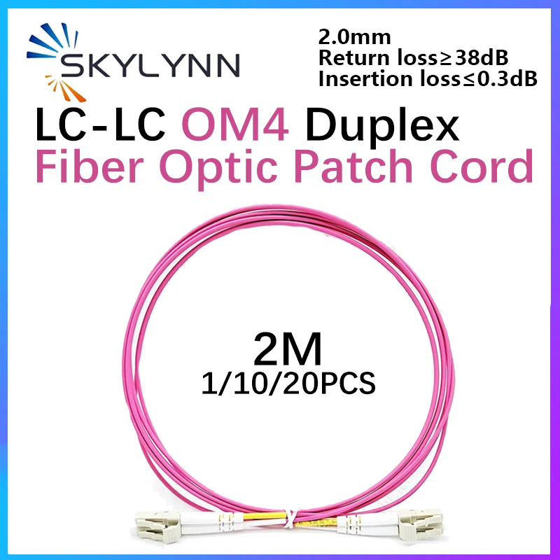 

FTTH LC to LC UPC OM4 2M Patchcord Multimode Duplex 2.0MM Diameter 2M Fibre Optic Patchcord Patchcord High Quality