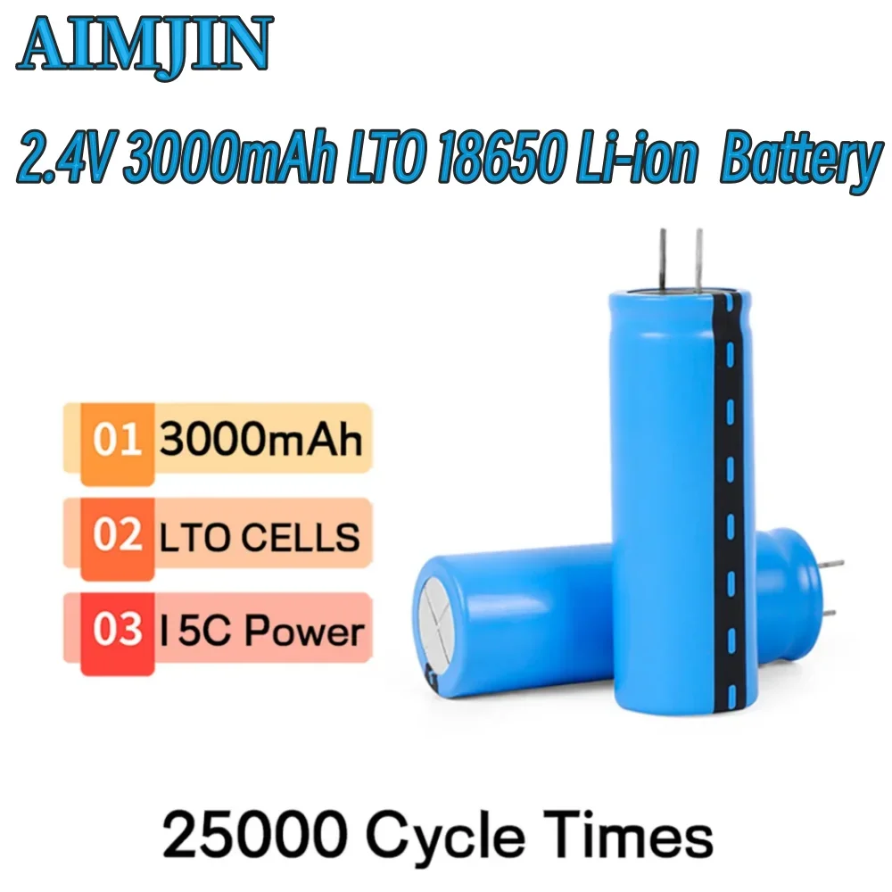 

Batterie Lithium-Titanate Rechargeable, 2.4V, 3000mAh, LTO 23680, 15c, basse température, 25000 temps de Cycle, nouveauté