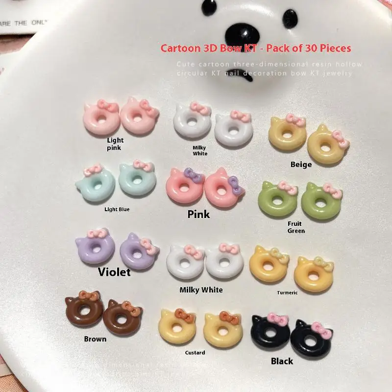 30 stuks mix cartoon donut vorm nail art decoratie nagel charme stickers manicure nagelsalon accessoires