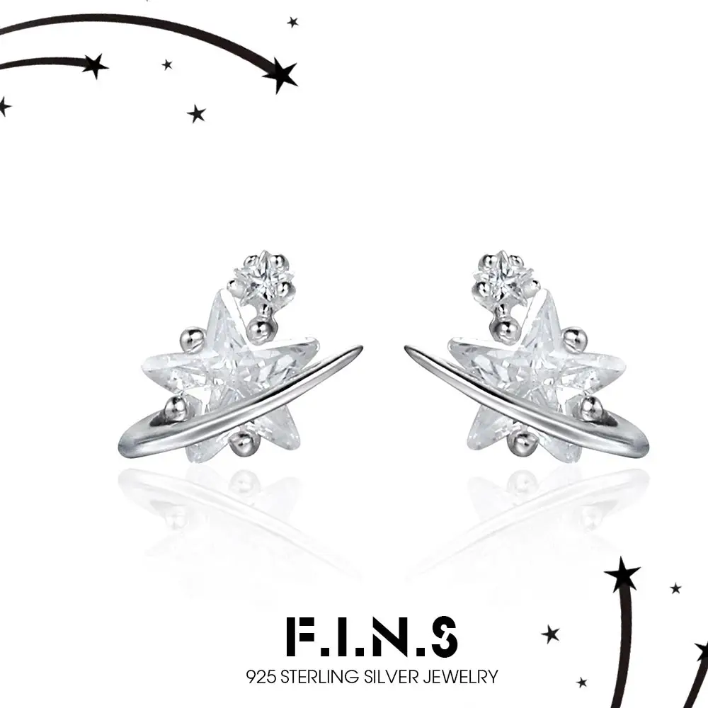 

F.I.N.S оригинальные серьги-гвоздики из стерлингового серебра 925 пробы со звездами, минималистичные роскошные серьги-гвоздики с цирконием и пентаграммой, ювелирные изделия, подарки