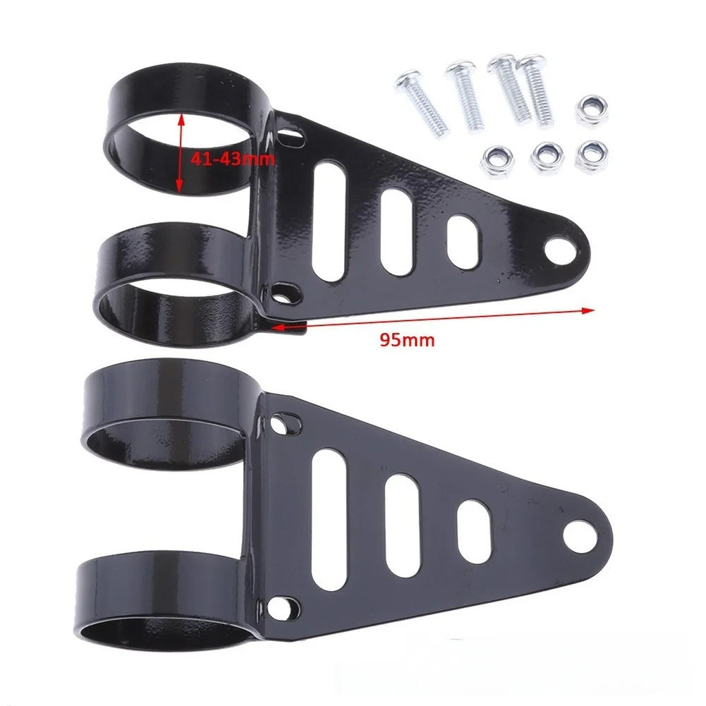 

Retro Style Motorcycle Headlight Bracket Metal Black Compatible with 41 43MM Fork for Stable Headlight Mounting