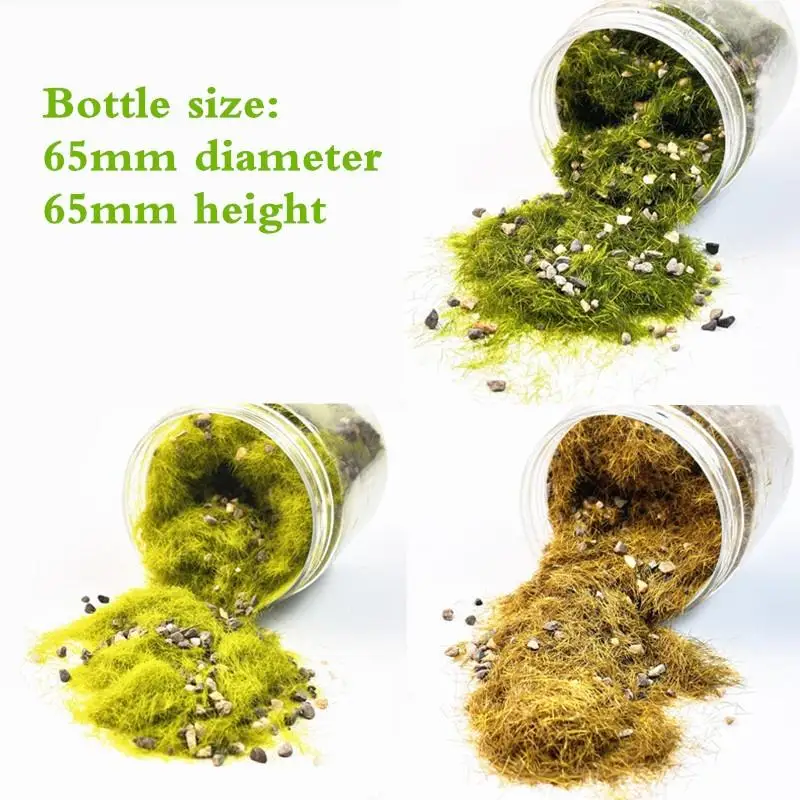 1 ensemble de Micro scène Diorama, décoration de jardin pour bricolage, fabrication de modèles, 5g/185ml, modèle de poudre de Terrain d'herbe statique avec pierre