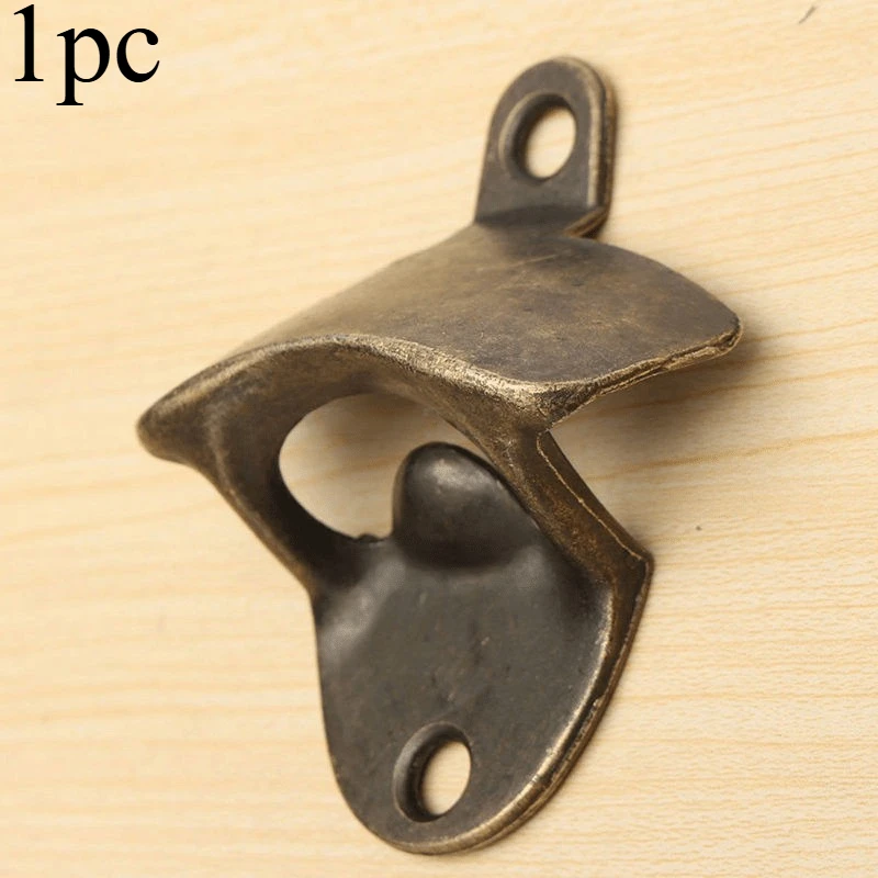 1pc Cast Iron Kitchen Bottle Open Wall Mount Opener, Rustic Beer copper Decorator