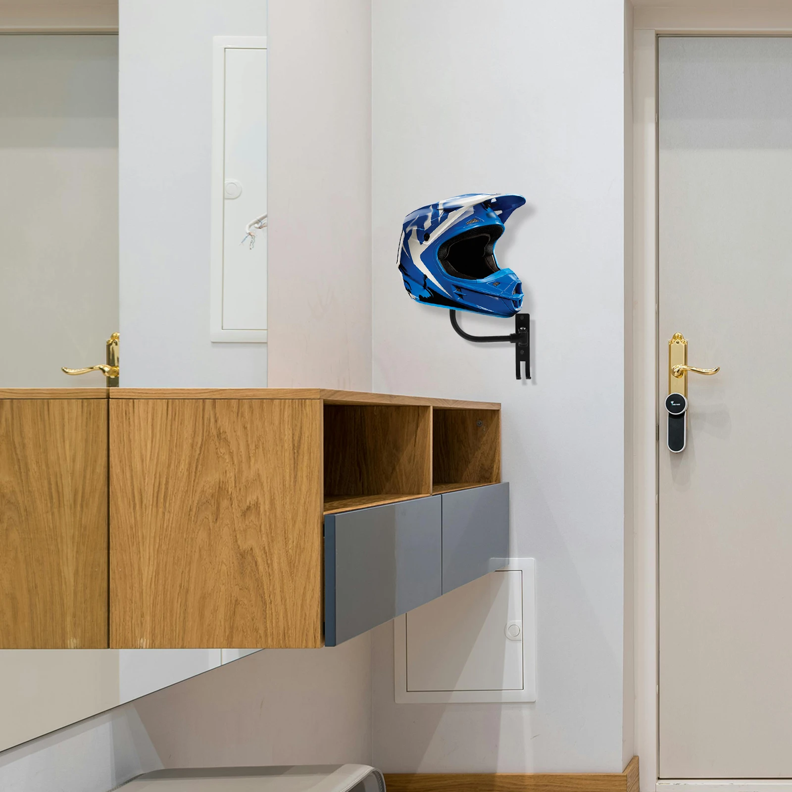 

Storage Rack For Motorcycle Bicycle Skate Helmets Wall Mount Holder Heavy Duty Carbon Steel Organizer