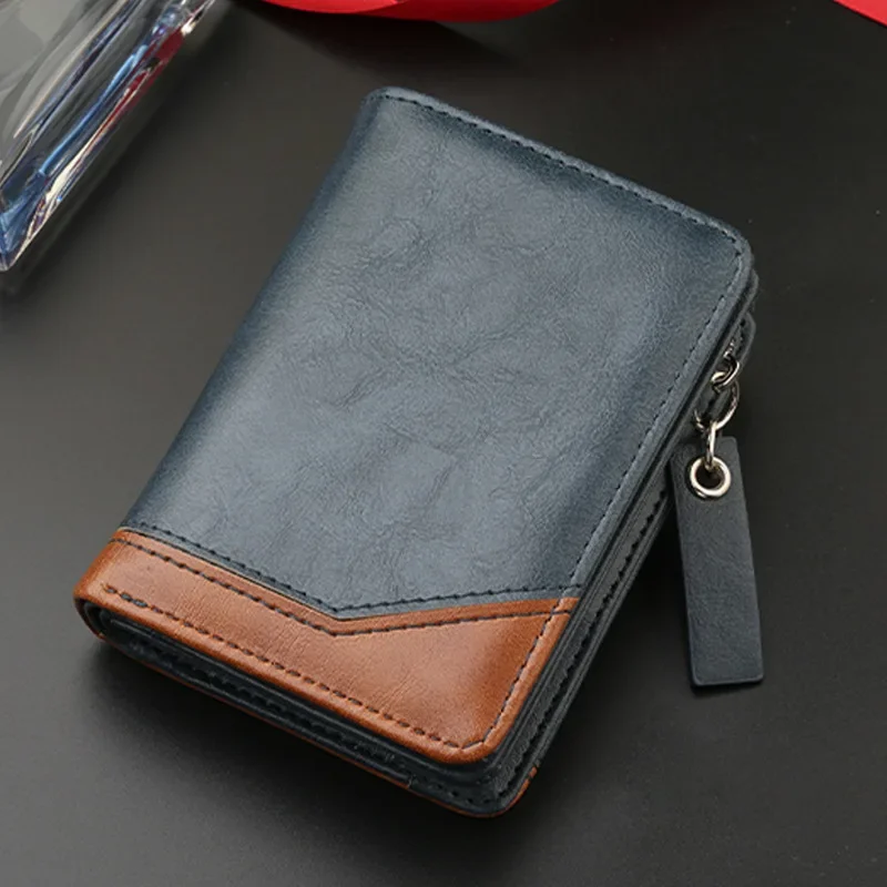 Stylish Men's Wallet with Extra Large Capacity, Multiple Card Slots, and Zipper Coin Pouch