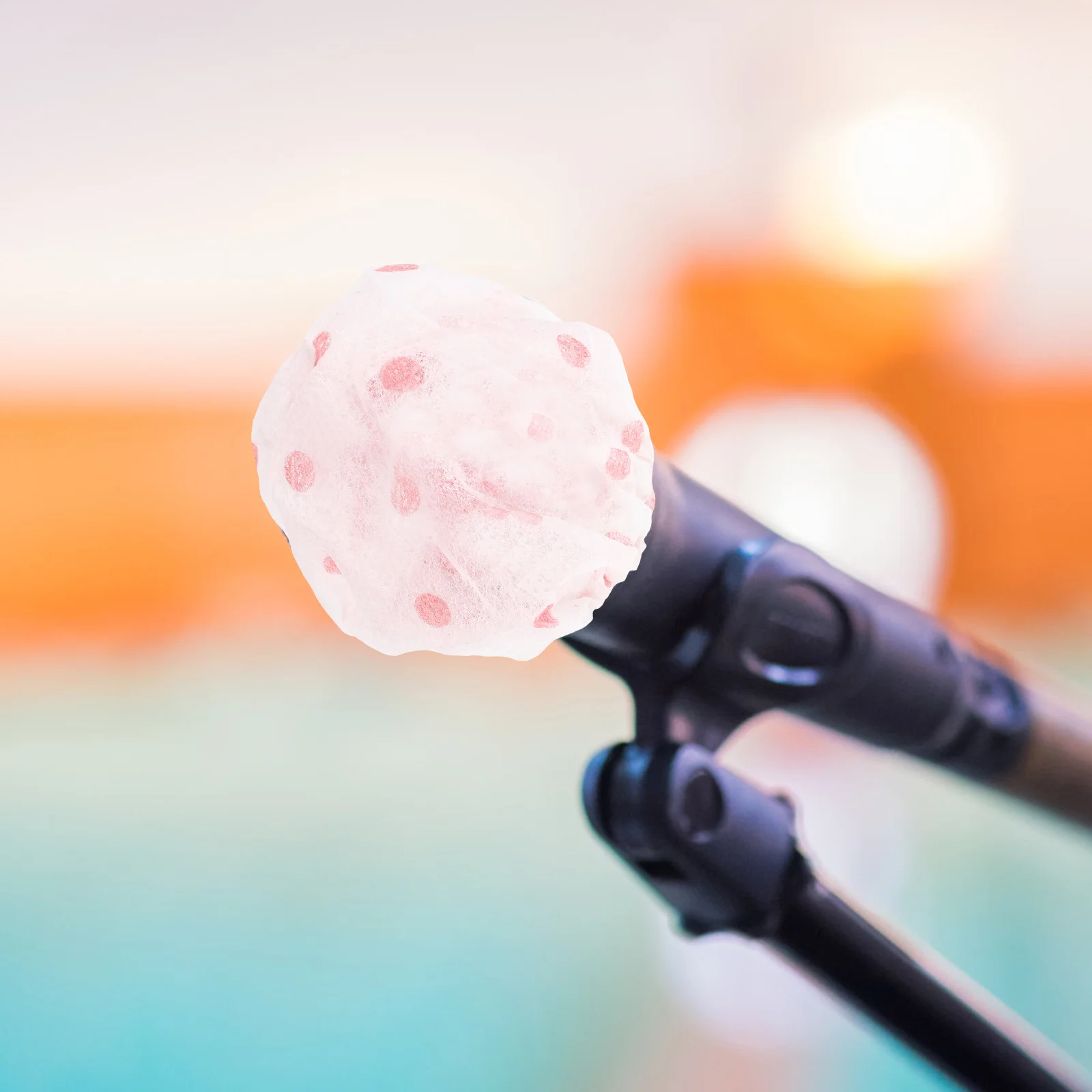 

100Pairs Disposable Microphone Covers Non-Woven Fabric Sanitary Mic Shield Handheld Microphone Windscreen Cover for Ktv