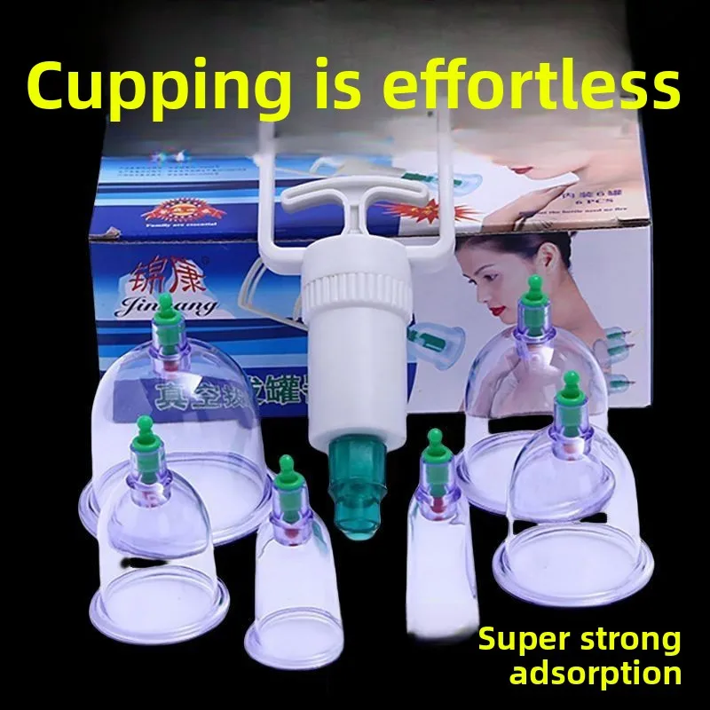 

Vacuum Cupping Set 12/18/24 Jars - Extra Thick & Tall Cups for Home Therapy, Weight Loss & Beauty Care, Air Pump Included