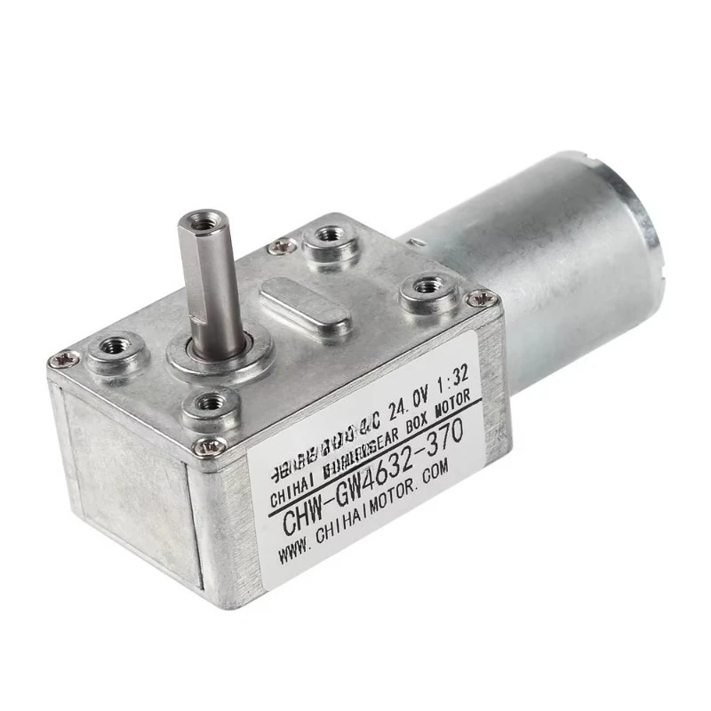 

CHW4632-370 DC 12-36 Volt Moon v 24 v Gearbox Worm Gear Intelligent Equipment of Worm Gear Motor Power off Self-locking Motor