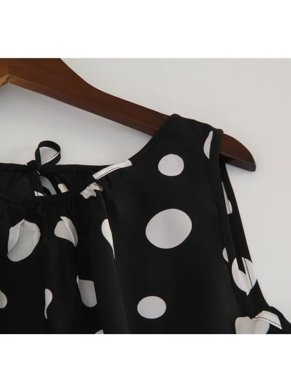 الحرير الشيفون ماكسي الدكتور المرأة Svel تنّورة ملفوفة طويلة الصيف بلا البولكا نقطة فضفاضة تناسب الحلو Sle Ci تخفيف ألف خط