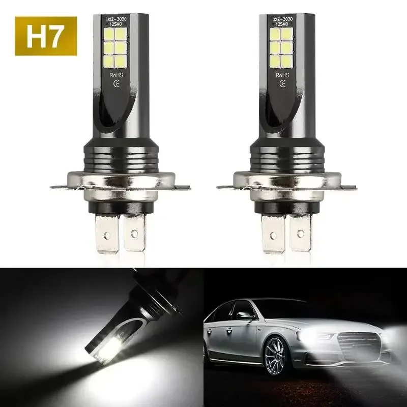 2Pcs H4 H7 H11 H8 H9 H16JP H3 H1 Led Car Lamps Fog Light Bulbs 9005 9006 Auto Driving Headlamp 3030 Chip 12V 24V 80W Headlights