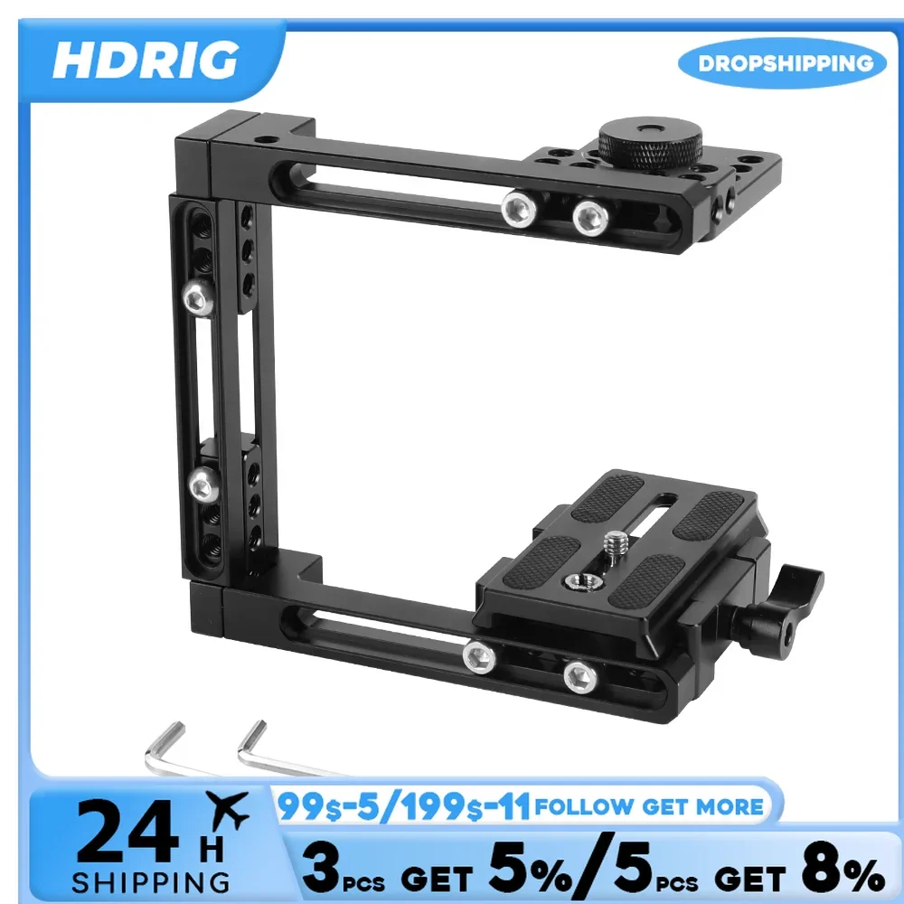 HDRIG Self-configuration Half Cage Kit With QR Manfrotto Plate For Nikon Sony Canon Panasonic GH5/GH3 for DSLR Cameras