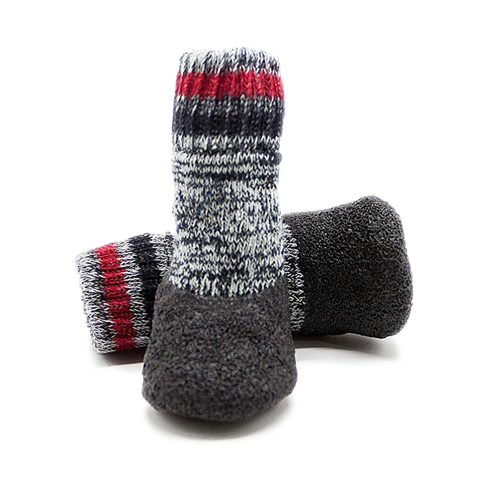 

2 Pair Pet Warm Socks Winter Cold Weather Proof Paw Protector Non Slip Dog Socks Indoor Outdoor Foot Covers Clean Easy On Off