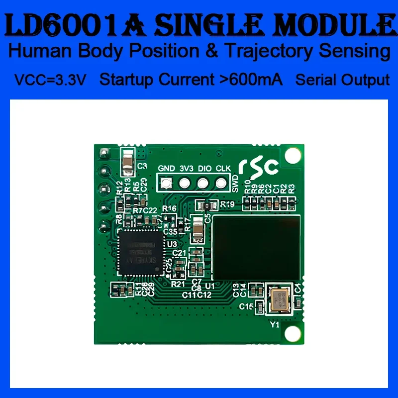 HLK-LD6001A 60GHz Millimeter Wave Radar Sensor Module for Multi-target 3D Human Presence Sensing