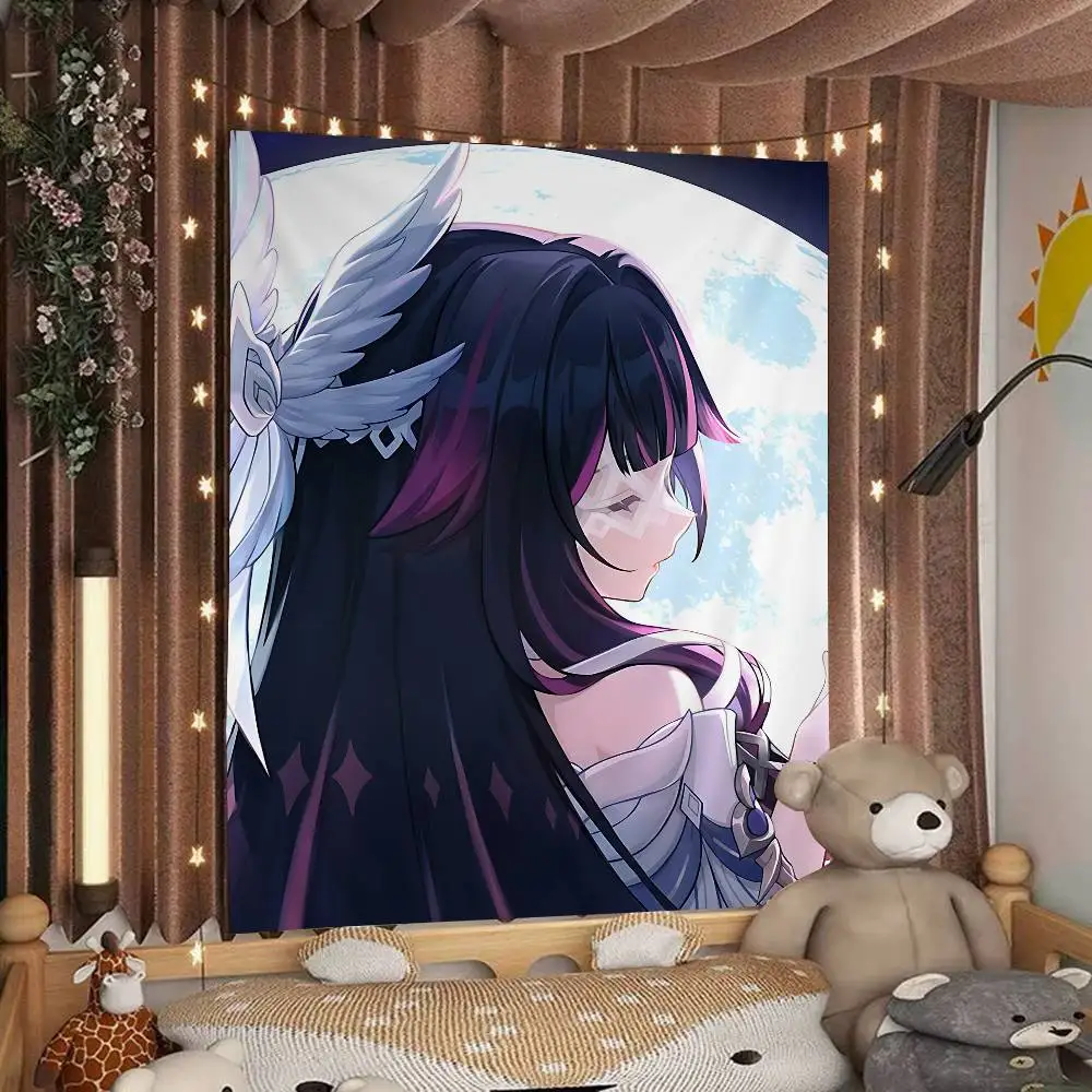 Genshin Impact Columbina Chart Tapestry for Living Room Home Dorm Decor Art Home Decor